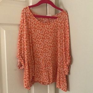Orange Floral Shirt
